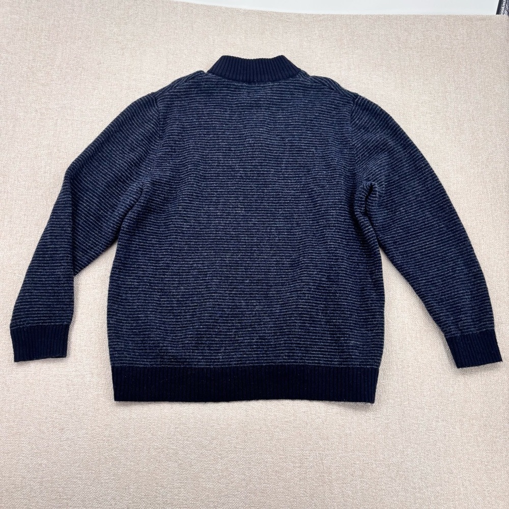 Pendleton Washable Wool 1/4 Zip Navy Blue Sweater Pullover Long Sleeve Mens XL - Picture 2 of 5